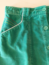 Load image into Gallery viewer, Little Bird Retro Green Velvet Skirt - 8 Years