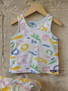 Amazing 80s Retro Pastel Print Vest Baby Clothes