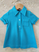 Load image into Gallery viewer, French 70s Bright Blue A-Line Shirt 12 Months