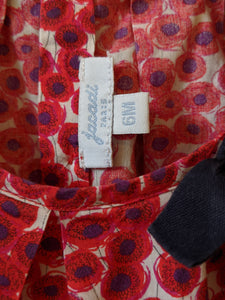 Beautiful Poppy Print Jacadi Dress - 6 Months