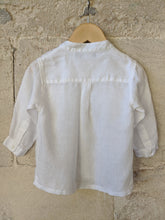 Load image into Gallery viewer, Gorgeous White Linen Grandad Collar Shirt - 12 Months
