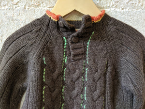 Soft Chocolate Brown Cable Knit Jumper - 12 Months