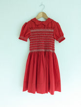 Load image into Gallery viewer, Wonderful Handmade Red Smocked Dress - 6 Years