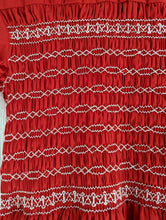 Load image into Gallery viewer, Wonderful Handmade Red Smocked Dress - 6 Years
