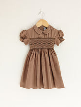 Load image into Gallery viewer, Amazing Warm Brown 1960s Handmade Smocked Dress - 18 Months