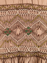Load image into Gallery viewer, Amazing Warm Brown 1960s Handmade Smocked Dress - 18 Months