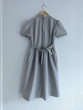 Load image into Gallery viewer, Gorgeous Vintage Grey Striped Dress - 9 Years
