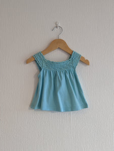 Floaty Crochet Turquoise Tee - 6 Months
