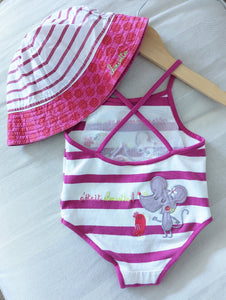 Fabulous French Swimsuit and Summer Hat Set - 2 Years