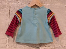 Load image into Gallery viewer, Beautiful Preloved Flower Top Stripes from French Designer Catimini 0-6 Months
