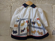 Load image into Gallery viewer, Gorgeous French Vintage Scotty Dog Dress Peter Pan Collar 3 Months
