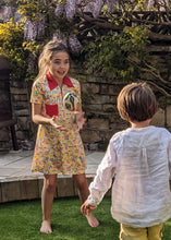 Load image into Gallery viewer, Preloved Vintage Summer Dress Wisteria Children throwing and catching a ball
