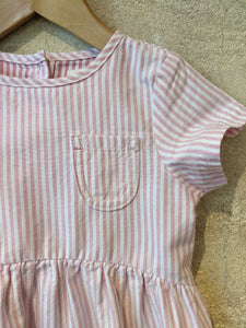 Pink Hickory Striped Soft Denim Dress - 2 Years