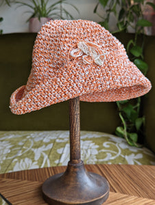 Summer Orange Straw Hat - 53cm