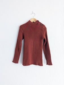 Vintage Kids Rib Knit Brown Jumper 