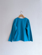 Load image into Gallery viewer, Bright Sea Blue Long Sleeved French Cotton Top - 8 Years

