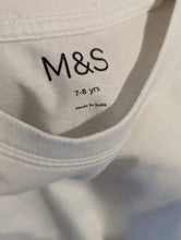 Load image into Gallery viewer, M&amp;S White PE Tee - 8 Years
