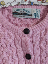 Load image into Gallery viewer, Pastel Pink Merino Cable Knit Cardigan - 7 Years
