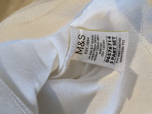 FREE Set of 3 White Cotton M&S Vests - 7 Years