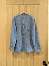 Load image into Gallery viewer, Lovely Blue Linen Grandad Collar Tunic - 9 Years
