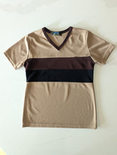 Load image into Gallery viewer, Vintage Beige Retro Striped V Neck T Shirt - 8 Years
