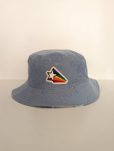 Load image into Gallery viewer, Little Bird Pale Blue Reversible Cotton Sun Hat 7-10 Years

