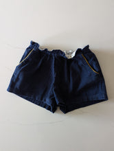 Load image into Gallery viewer, Navy Corduroy Paperbag Shorts - 10 Years
