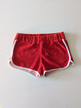 Load image into Gallery viewer, Red Retro Towelling Shorts - 9 Years
