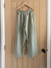Load image into Gallery viewer, Dusky Green Wide Leg Linen Trousers - 10 Years
