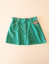 Load image into Gallery viewer, Little Bird Retro Green Velvet Skirt  - 8 Years
