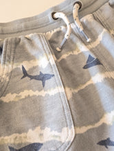Load image into Gallery viewer, FatFace Dusky Blue Shark Shorts - 11 Years
