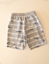 Load image into Gallery viewer, FatFace Dusky Blue Shark Shorts - 11 Years
