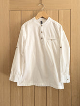 Load image into Gallery viewer, French Grandad Collar White Coton Tunic - 8 Years
