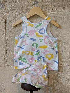 Baby Kids 80s Pastel Abstract Print Vest Bottoms