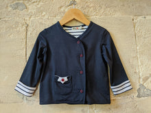 Load image into Gallery viewer, Navy Preloved Baby Cardigan Stripes
