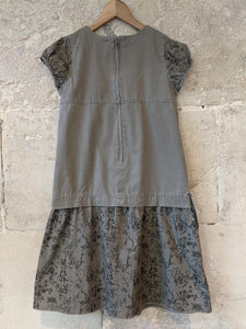 Cool French Kid's Dress Sale Preloved Bargain Second-hand Chic Khaki Grey 10 Years