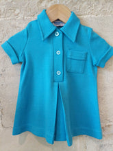 Load image into Gallery viewer, French 70s Bright Blue A-Line Shirt 12 Months
