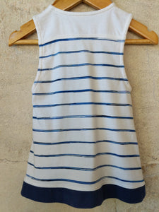 Cute Petit Chien Blue Stripe Cotton Beach Tunic - 6 Months