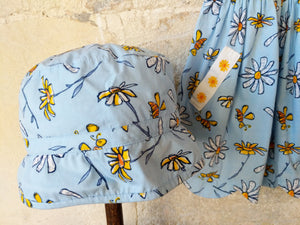 Little Bee Sky Blue Summer Dress & Matching Hat - 6 Months