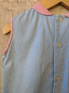 Sky Blue & Sweetie Pink Vintage Chick Cotton Tunic - 12 Months