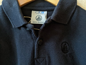 Petit Bateau Navy Cotton Polo Shirt - 12 Months