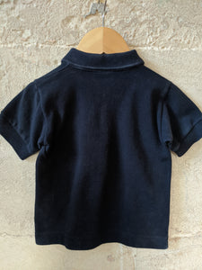 Petit Bateau Navy Cotton Polo Shirt - 12 Months
