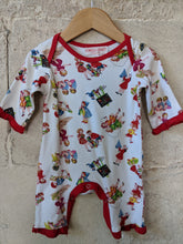 Load image into Gallery viewer, Powell Craft Vintage Style Red Romper - 6 Months
