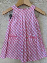 Load image into Gallery viewer, Grain de Blé Pink Checked Summer Dress &amp; Matching Bloomers 6 - Months
