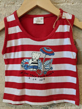 Load image into Gallery viewer, Amazing Red Striped Vintage Beach Vest Top - 6 Months
