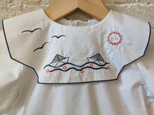 Load image into Gallery viewer, French Antique Sailing Boat White Tunic 6 Months
