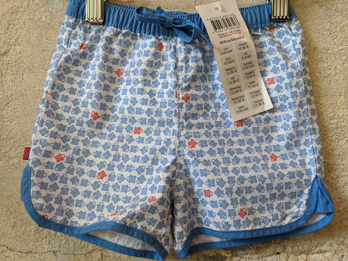 NEW Little Turtle Print French Cotton Shorts - 6 Months