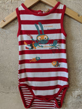 Load image into Gallery viewer, Cute Seaside Red Striped Bodysuit - 6 Months
