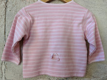Load image into Gallery viewer, Jacadi Pink Striped Cardigan with Daisy Poppers - 6 Months
