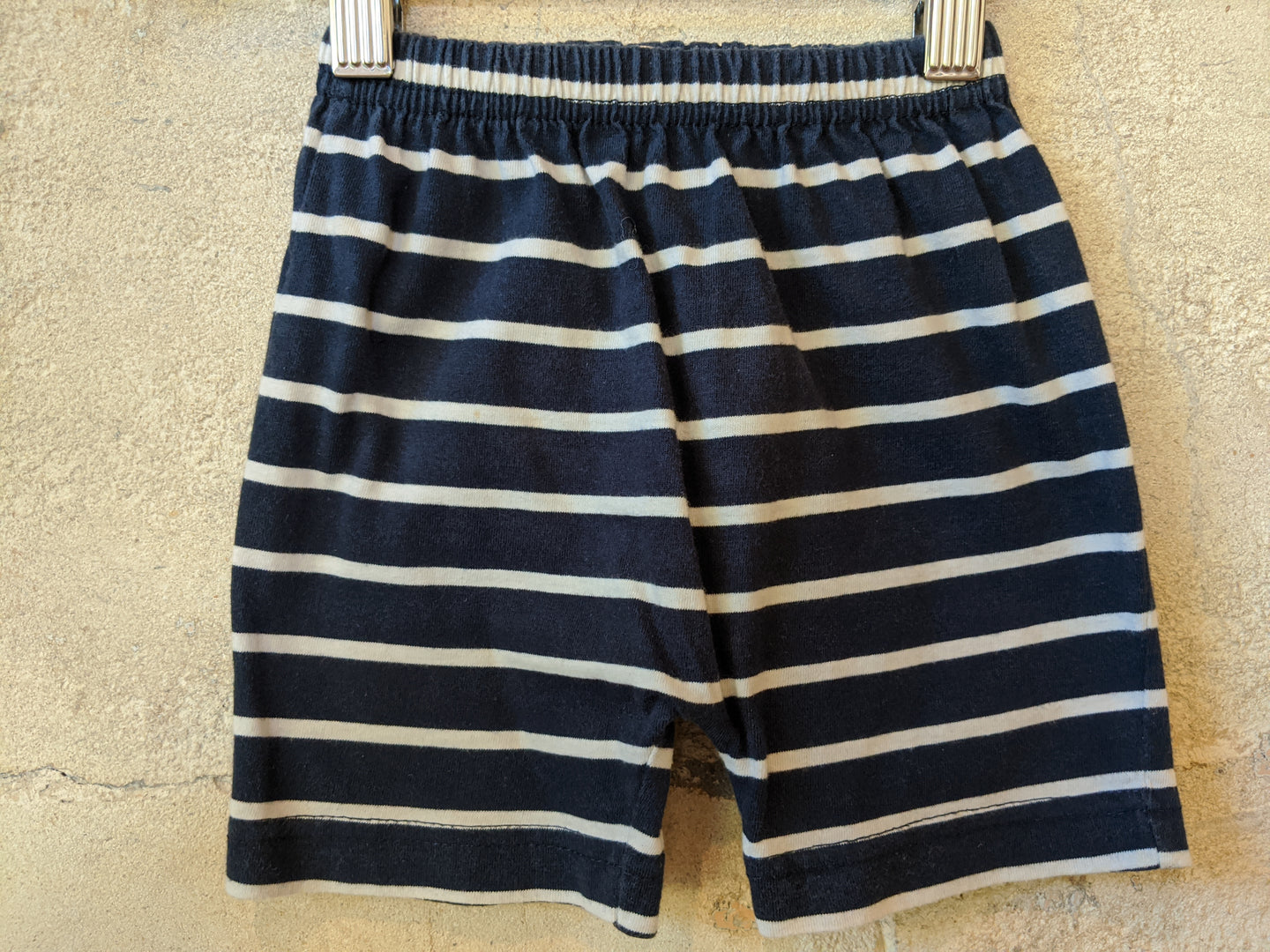 Great Soft Striped Navy Shorts 12 Months